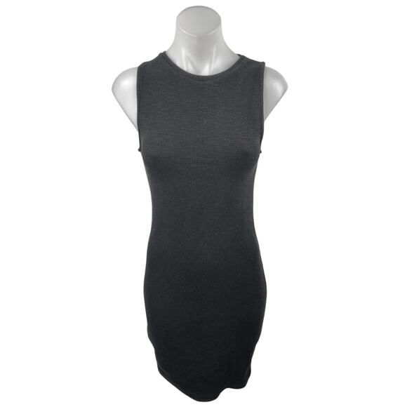 Zara Women's Black Sleeveless Stretch Knit Mini Bodycon Sweater Tank Dress Sz M - Picture 1 of 4